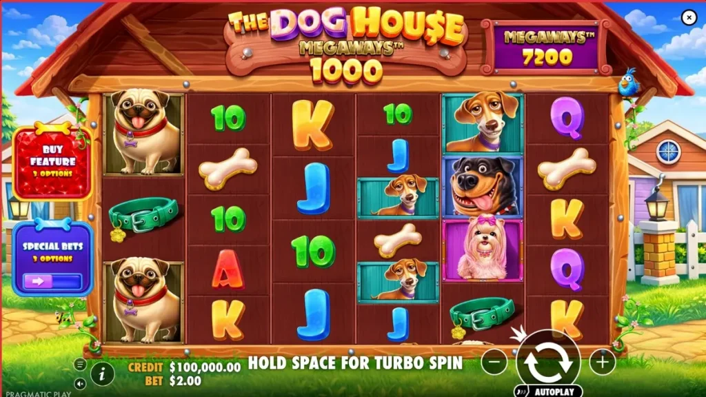 The Dog House Megaways 1000 slot machine interface