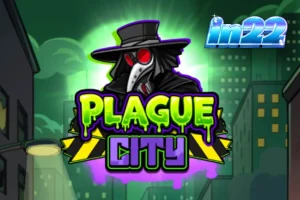 Tampilan layar permainan slot Plague City dengan tema apokaliptik
